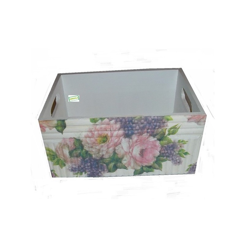 Boîte bois Fleurs serviettage