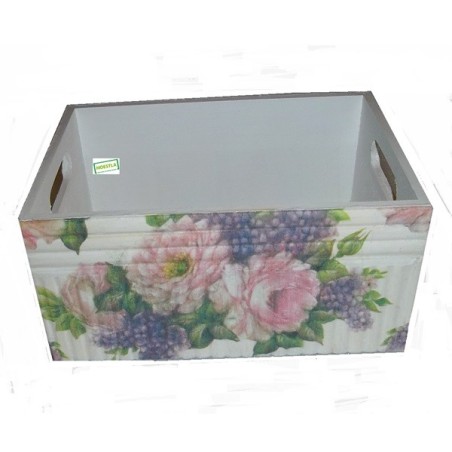 Boîte bois Fleurs serviettage