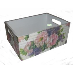 Boîte bois Fleurs serviettage