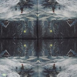 1serviette Paysage Enneigé-26