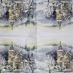 1 serviette Paysage Enneigé-27