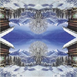 1 serviette Paysage Enneigé-34