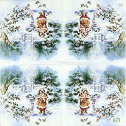 1serviette Paysage Enneigé-38