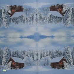 1serviette Paysage Enneigé-61