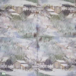 1serviette Paysage Enneigé-62