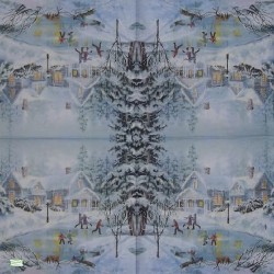 1serviette Paysage Enneigé-72