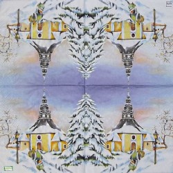 1 serviette Paysage Enneigé-78