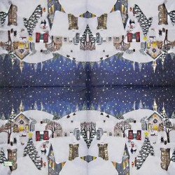 1serviette Paysage Enneigé-81