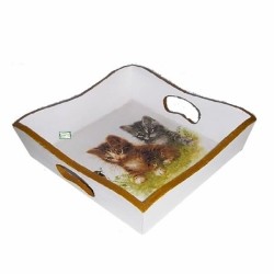 Plateau bois Châtons serviettage