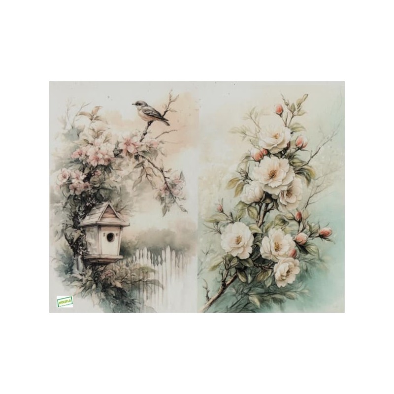 1papier de riz Fleurs-R2586