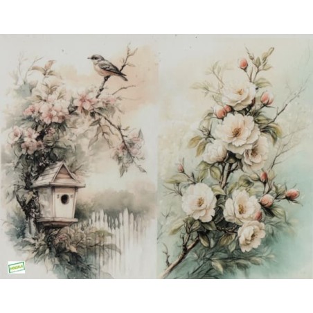 1papier de riz Fleurs-R2586