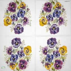 1serviette papier Pensées-30