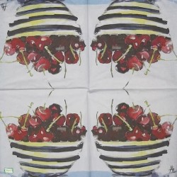 1serviette papier Cerises -23