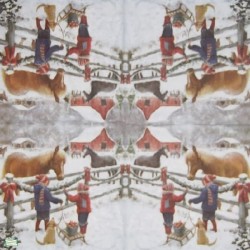 1serviette papier Chevaux-22