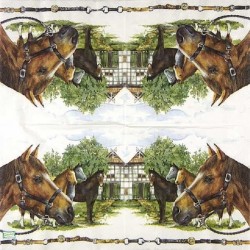 1serviette papier Chevaux-30