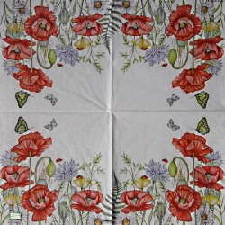 1 serviette Coquelicots -90