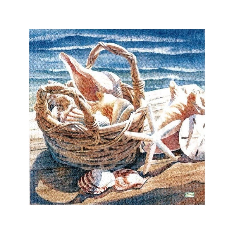 1 serviette Coquillages -100