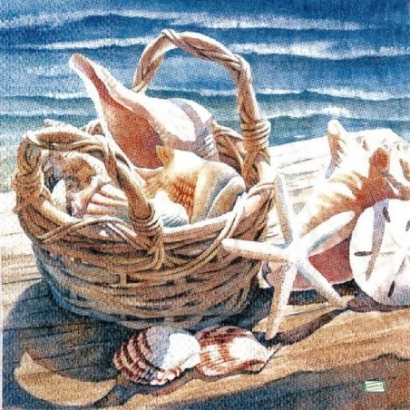 1 serviette Coquillages -100