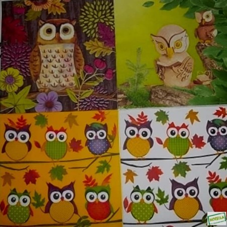 4 serviettes Les chouettes -A4