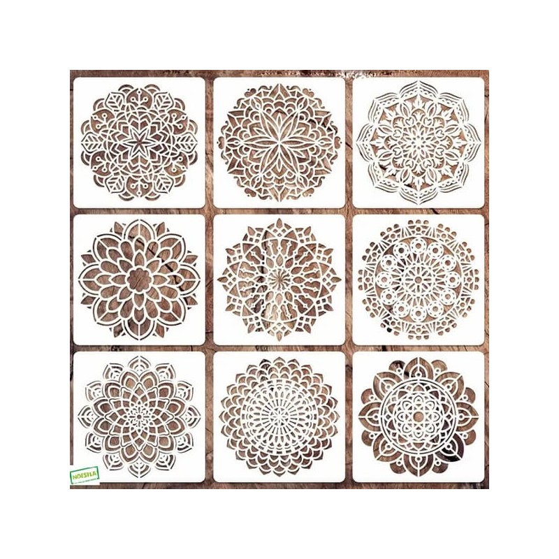 9 Pochoirs Mandala Loisirs créatifs