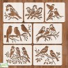 7 Pochoirs Oiseaux Loisirs créatifs