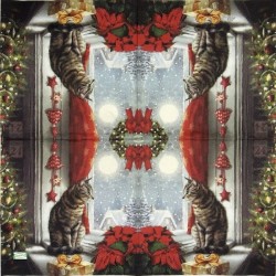 1serviette papier Chat-121