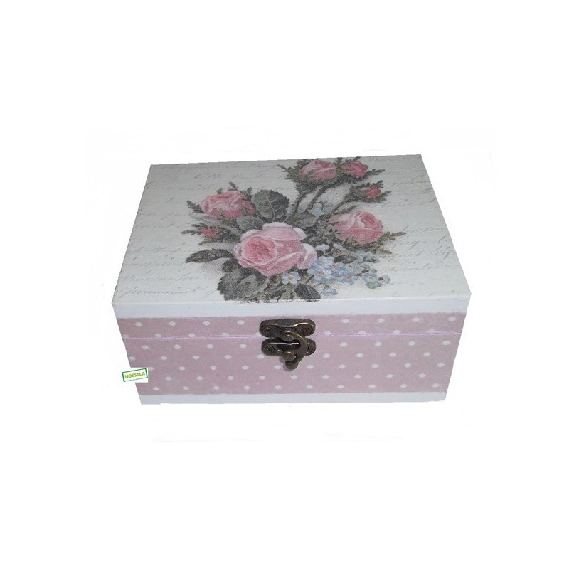 Boite bois Les Roses serviettage