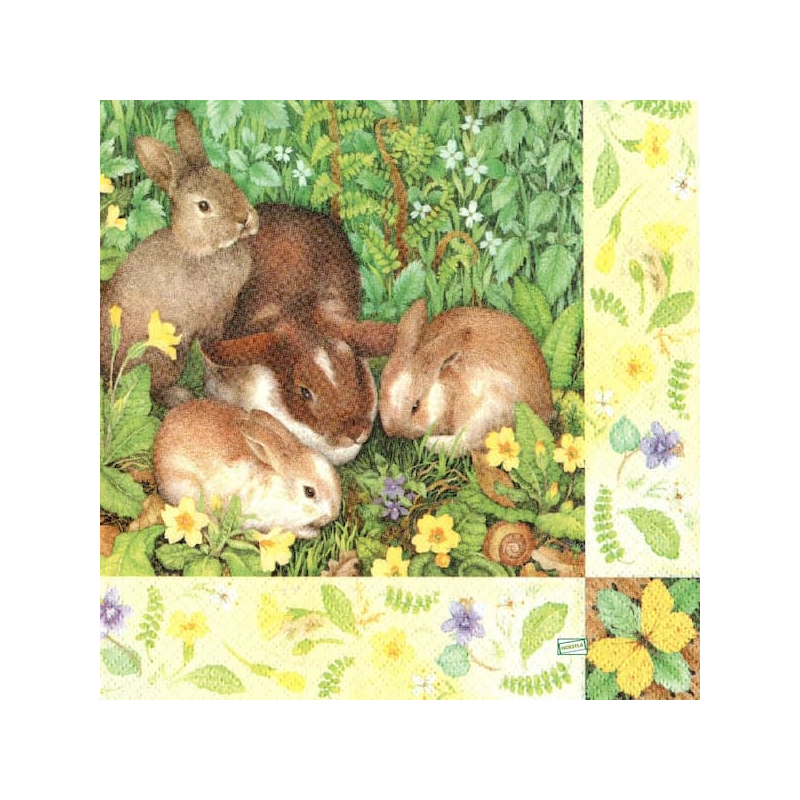 1serviette papier Lapins-76
