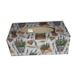 Boite mouchoirs bois Lavande