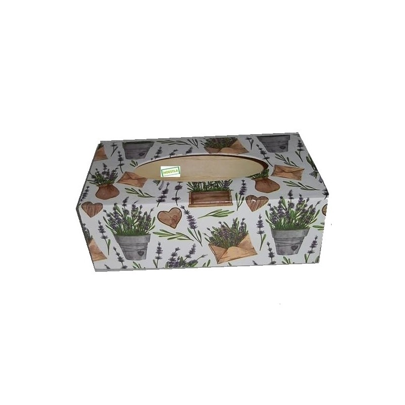 Boite mouchoirs bois Lavande