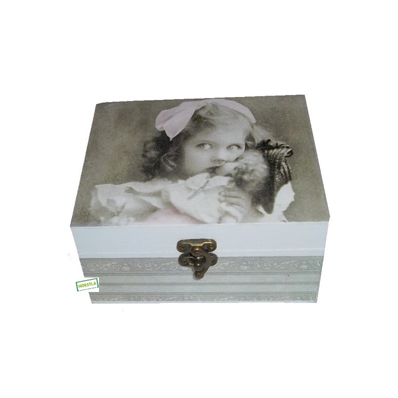 Boite en bois Fillette serviettage