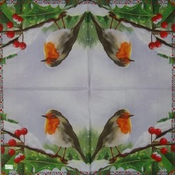 1serviette Le rouge gorge-81