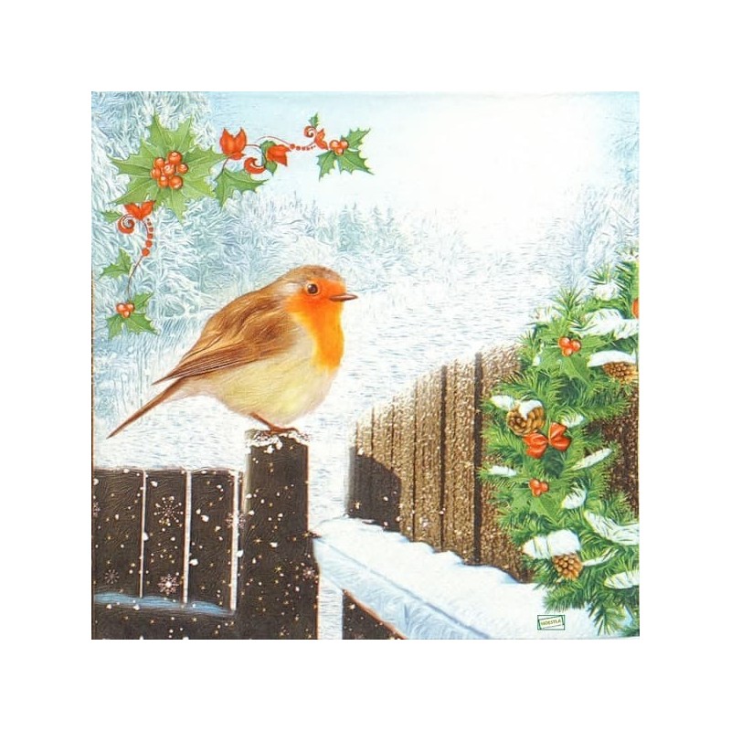 1 serviette Le rouge gorge-94