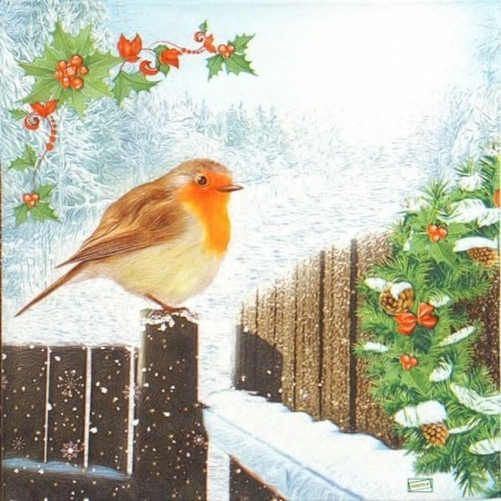 1 serviette Le rouge gorge-94