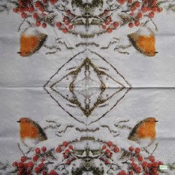 1 serviette Le rouge gorge-106