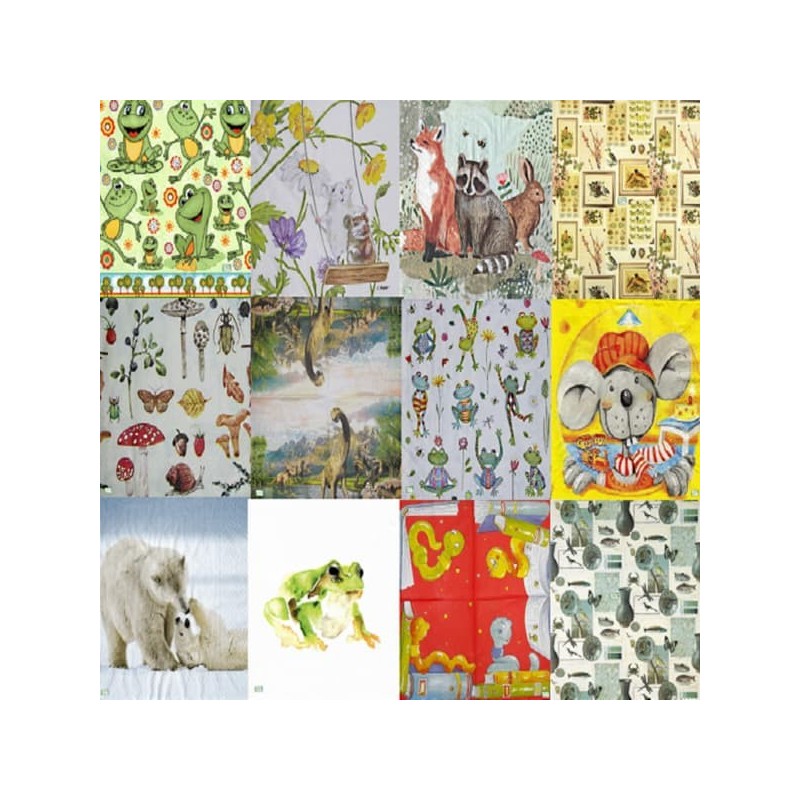 12 serviettes Animaux-L1