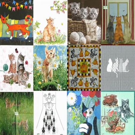 12 serviettes Les Chats-L19