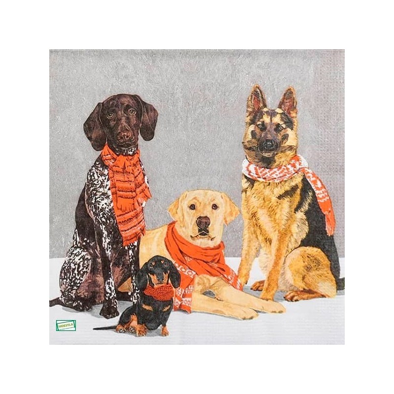 20 serviettes Les chiens -L65