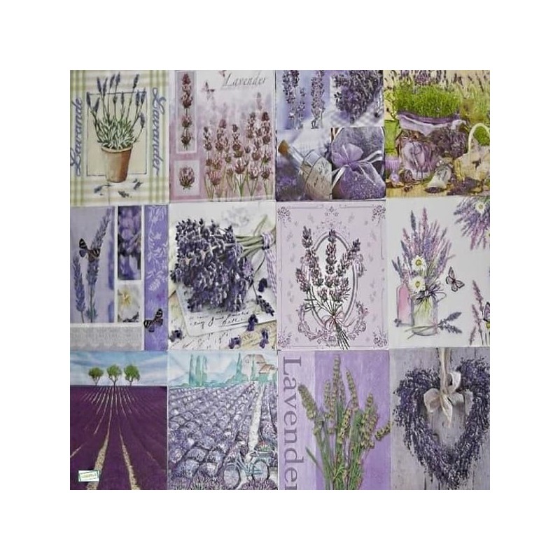 12 serviettes Lavande -L12
