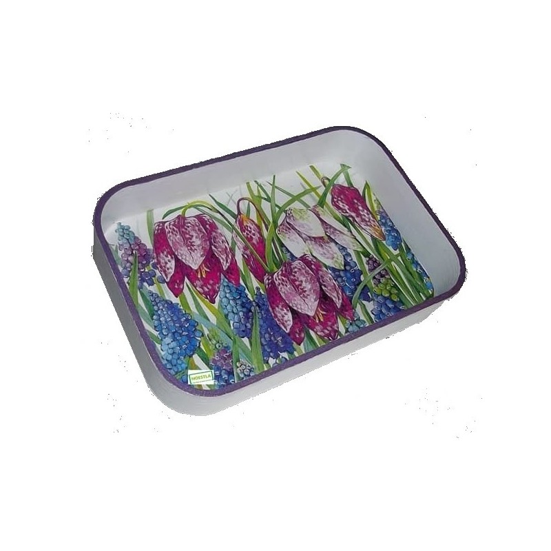 plateau bois Fleurs serviettage