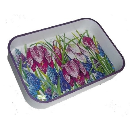 plateau bois Fleurs serviettage