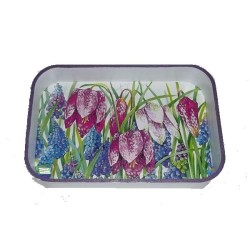 plateau bois Fleurs serviettage