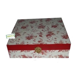 Boite bois Fleurs serviettage