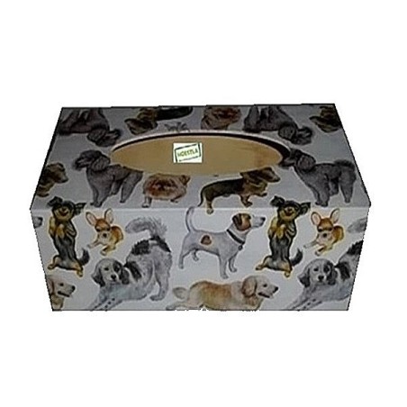 Boite mouchoirs Chiens serviettage