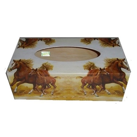Boite mouchoirs Chevaux serviettage