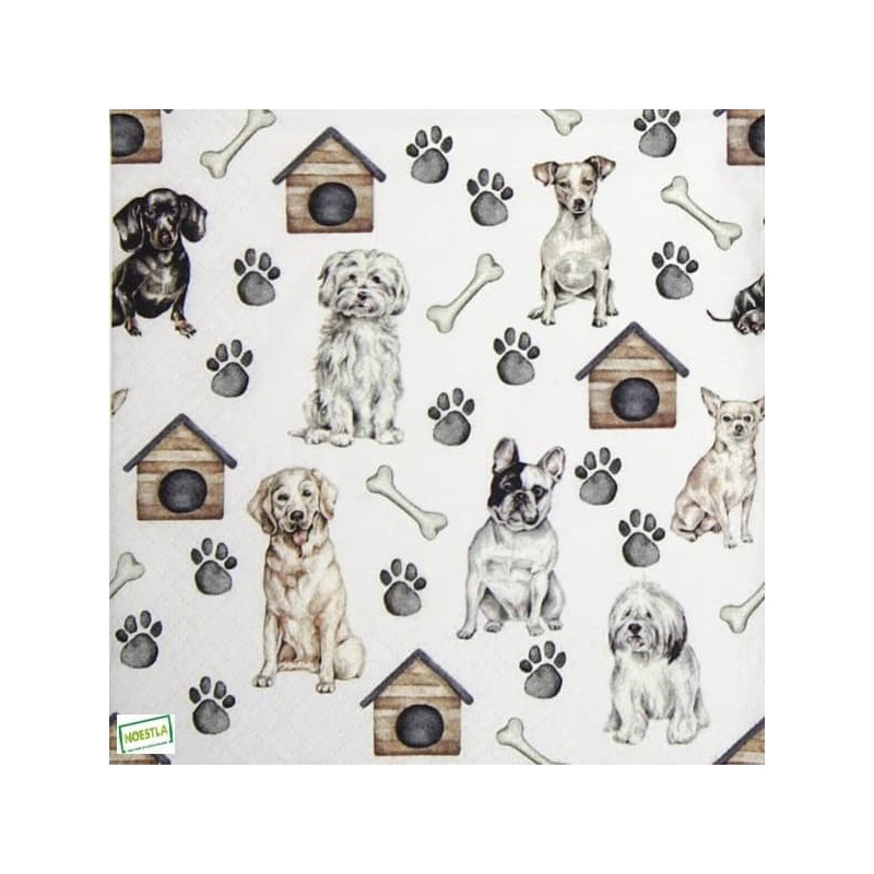 1serviette papier Chiens -2