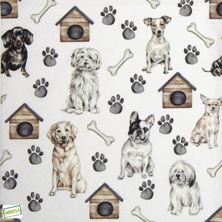 1serviette papier Chiens -2