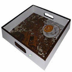 GRAND plateau bois Café serviettage