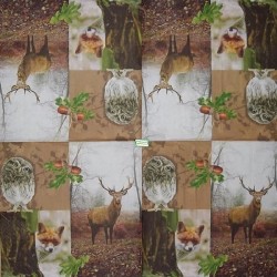 1 serviette Animaux bois -1