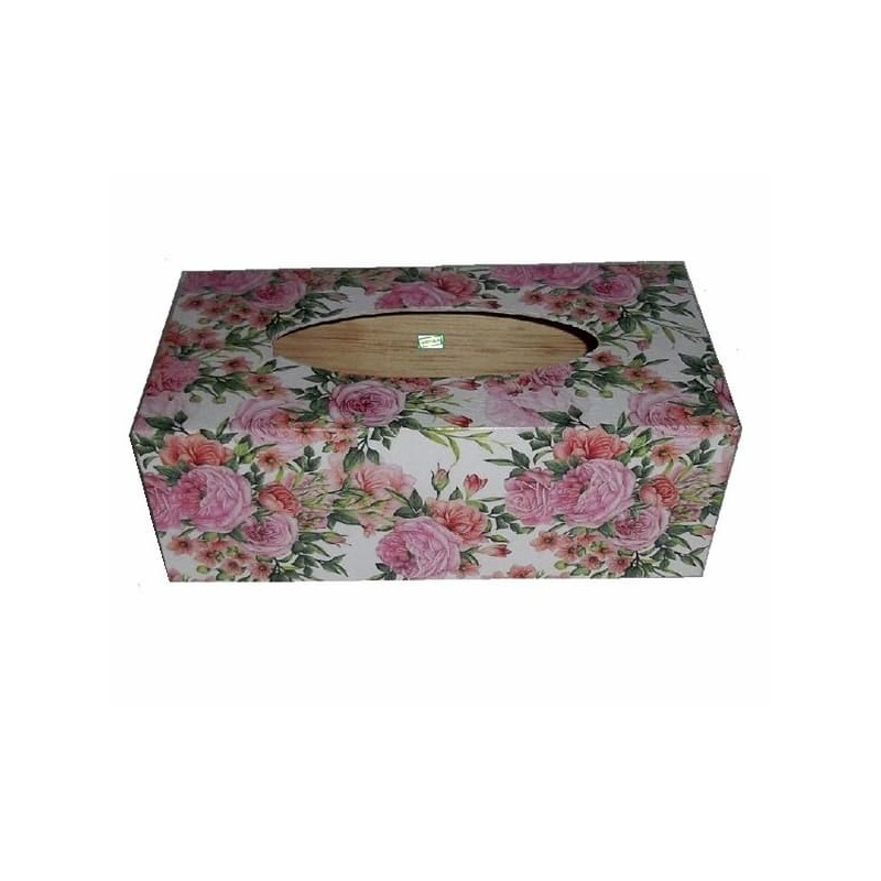 Boite mouchoirs Fleurs serviettage